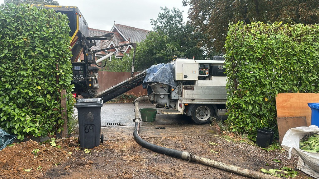 Commercial concrete pump setup in Watford